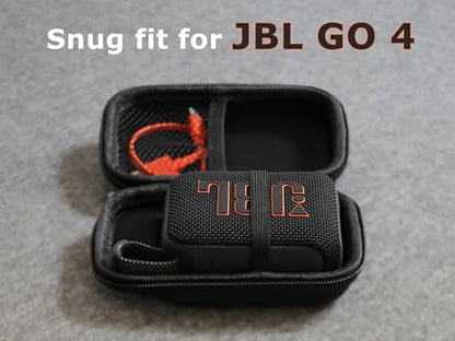 Ginsco Case for JBL Go 4 and Go 3- Ultra-Portable, Waterproof and Dustproof Bluetooth Speaker, for Go 3 - Mini Bluetooth Speaker, Travel Carrying Hard Case with Detachable Strap(Black) - color: Black