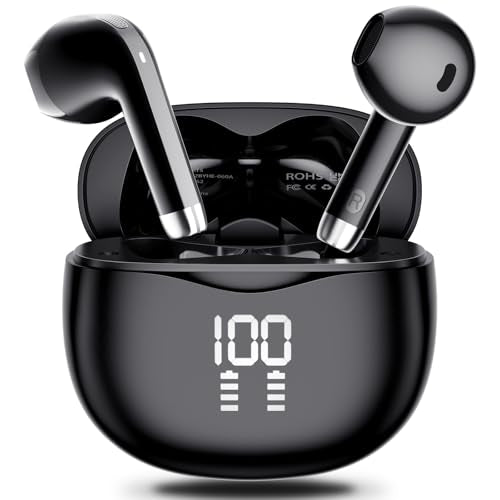 Wireless Earbuds, Bluetooth 5.4 Stereo, 35H Playtime, Balanced Sound | Clear Calls, 13mm Drivers, Dual Mics, Digital Display, Touch Control, IPX5 Waterproof, In-Ear for iOS/Android