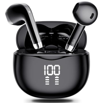 Wireless Earbuds, Bluetooth 5.4 Stereo, 35H Playtime, Balanced Sound | Clear Calls, 13mm Drivers, Dual Mics, Digital Display, Touch Control, IPX5 Waterproof, In-Ear for iOS/Android