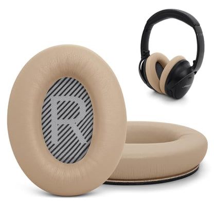 GEVO Premium Replacement Ear Pads for Bose QC35 & QC35ii Headphones - Beige | Fits QuietComfort 35 & 35ii / SoundLink 1&2 AE（Over-Ear）- Soft Protein Leather · Adaptive Memory Foam and Extra Durable - color: Beige