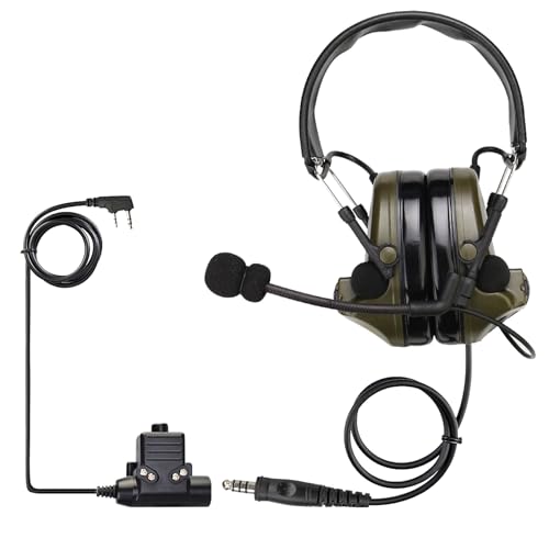 Retevis EHK007 Tactical Headset for Radio, Airsoft Ear Protection, 1 Pack | for Hunting & Shooting,ENC,Adjustable Headband,Well-fitting,Racing Headset,Compatible with Baofeng UV-5R/BF-F8HP PRO/AR-5RM