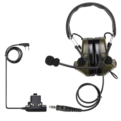 Retevis EHK007 Tactical Headset for Radio, Airsoft Ear Protection, 1 Pack | for Hunting & Shooting,ENC,Adjustable Headband,Well-fitting,Racing Headset,Compatible with Baofeng UV-5R/BF-F8HP PRO/AR-5RM