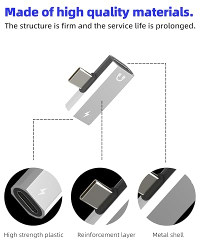 Dual USB C Splitter for IPhone 16 15 Pro Max (2pack)Headphone Charger Jack Adapter Audio Cable Double Dongle Fast Charging AUX Cord for Apple Multi Port Car Headset for IPad Compatible for Samsung S25