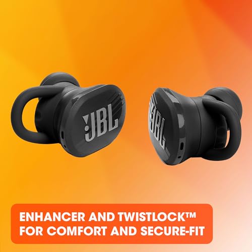 JBL Endurance Race TWS - Active Sport Earbuds - Blue | JBL Pure Bass Sound, Up to 30 hours of battery life, Enhancer and Twistlock design support your active lifestyle