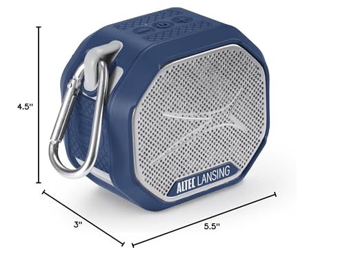 Altec Lansing HYDRATREK Magnetic Bluetooth Speaker, Waterproof IP67, Portable Speaker, True Wireless Pairing, USB-C Quick Charge, 3.7V 400mAh Battery, Voice Assistant, Perfect for Any Adventure - color: Periwinkle Blue/White