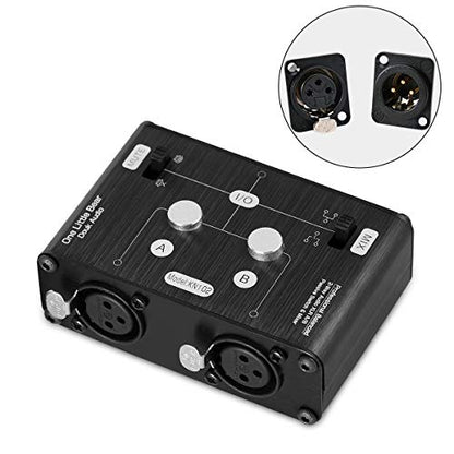 Douk Audio 2 Way XLR Balanced Stereo Audio Switcher Passive A/B Mini Switch Box Mixer Sound Splitter (KN102, 2-IN-1-OUT)