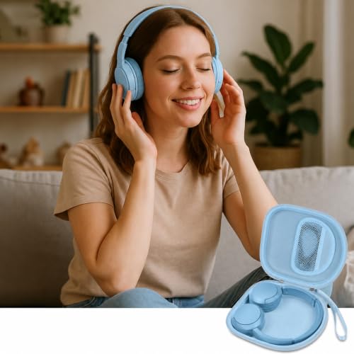 casmilee Hard Shell Headphone Case for Sony WH-CH520 and WH-1000XM4 - color: Light Blue