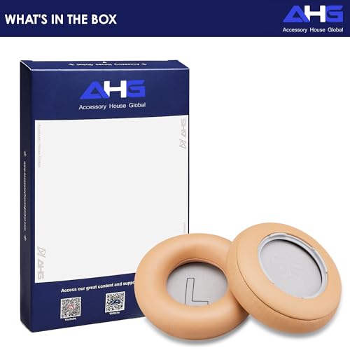 AHG Accessory House Global Ear Pads Cushions Compatible with Bang & Olufsen Beoplay H9 3rd Gen (Not Compatible with H9 / H9i) and Beoplay HX Headphones (Tan). Premium Sheepskin Leather - color: Tan