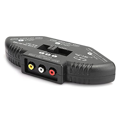 Socobeta Audio Video er AV Box 3 in 1 Out Splitter with AV Cable(Black)