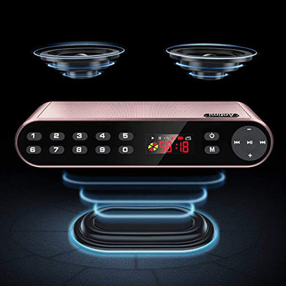 Antimi Bluetooth Speaker,FM Radio Player,MP3 Player Stereo Portable Wireless Speaker Drivers with HD Sound, Built-in Microphone, High Definition Audio and Enhanced Bass(Black) (Pink) - color: Pink