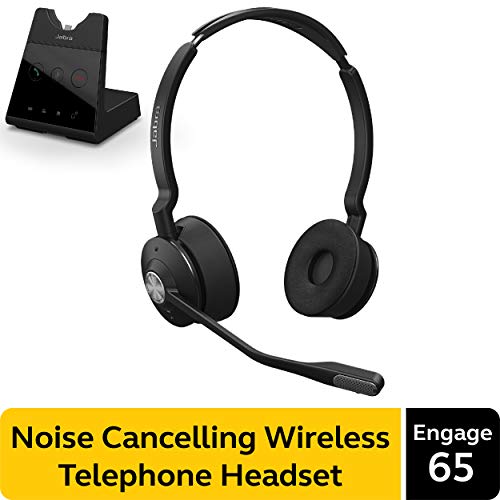 Jabra Engage 65 Wireless Headset, Stereo – Telephone Headset with Industry-Leading Wireless Performance, Advanced Noise-Cancelling Microphone, All Day Battery Life