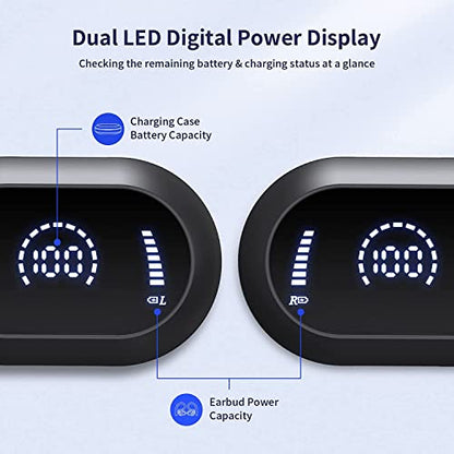Wireless Ear-Hook TWS Earphones Compatible with Samsung Galaxy S26/Plus/Ultra - Bluetooth Earbuds Over the Ear Headphones True Stereo Charging Case