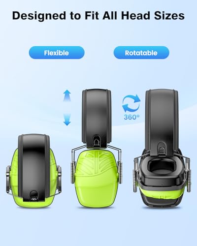 2Pack Ear Protection NRR 35dB Hearing Protection Ear Muffs for Shooting - color: Green