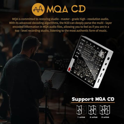 SMSL LIN.LIN.LIN M20 MQA USB DAC MQA-CD USB2.1 USB2.2 Gaming DAC | 4* CS43131Chip 3.5mm & 4.4mm Headphone Amplifier for PS5/SW/PC PCM XMOS XU-316 768kHz/32Bit DSD256 PCM Filter Audio Decoder