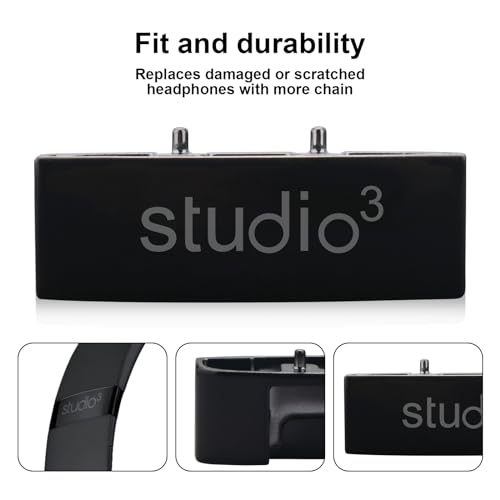 Studio 3 Hinge Headband Connector Replacement Metal Repair Parts Compatible with Beats Studio 3.0 Wireless Over-Ear Headphones Repair Kit (Black) - color: Black