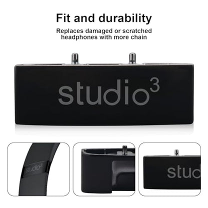Studio 3 Hinge Headband Connector Replacement Metal Repair Parts Compatible with Beats Studio 3.0 Wireless Over-Ear Headphones Repair Kit (Black) - color: Black