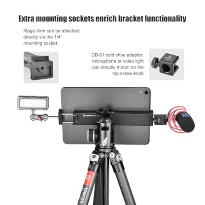 SUNWAY PC-05 Clamp for Arca Swiss Tripod – Laptop Holder for MacBook Pro & Tablet Mount for Pad
