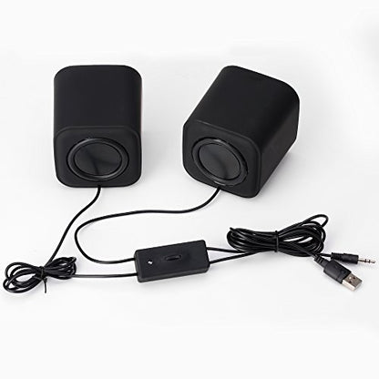 Computer Speakers for Desktop PC, Laptop, Mac, USB Powered, Small Wired 2.0 Channels Dual Stereo Clear with Bass Less Distortion