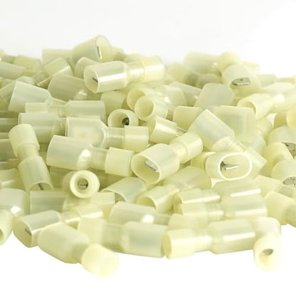 Yellow Male Spade Connector 12-10 AWG/Gauge Disconnect Crimp Terminals | AIRIC,UL,100 Pcs,Yellow Male Connectors,Electrical Terminal,12,10 AWG Wire,Nylon Spade Connect,Quick Disconnect,Speaker Auto - size: Male(12-10 AWG)