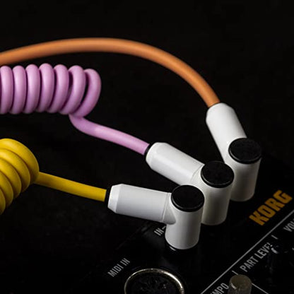 MyVolts Candycord OP-1 / OP-Z Special Audio Cable, Straight mini Jack to Angled mini Jack, Curly 65cm to 90cm, Powder Grey Colour - color: Powder Grey
