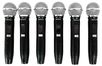 Rockville RWM-66 6-Mic Adjustable Frequency Wireless UHF Microphone System