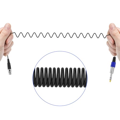 XMSJSIY Mini XLR to 6.35mm 1/4"TRS Audio Microphone Coiled Cable-0.5M/1.6FT | 6.35mm Stereo Plug to Mini XLR 3-Pin Female Balanced Headphone Sprial Coiled Cable Cord for Mixer Guitar Mixer - style: mini XLR 3pin
