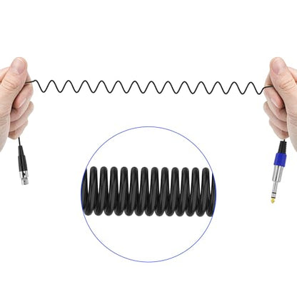 XMSJSIY 6.35mm TRS to Mini XLR TA4F Connector Cable -0.5M/1.6FT | 1/4" TRS Plug to 4-Pin Mini XLR Female Headphone Audio Stereo Sprial Coiled Cable Mic Cord for Mixer Guitar Mixer - style: mini XLR 4pin
