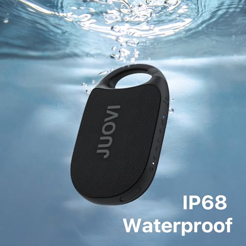 JUOVI Clip Portable Bluetooth Speaker Wireless,Stereo Sound,24H Playtime,Loud Volume,Bluetooth 5.3 Connectivity,IP68 Waterproof,Built-in Carabiner,Speaker for Beach,Room,and Outdoor Travel (Blue) - color: Blue