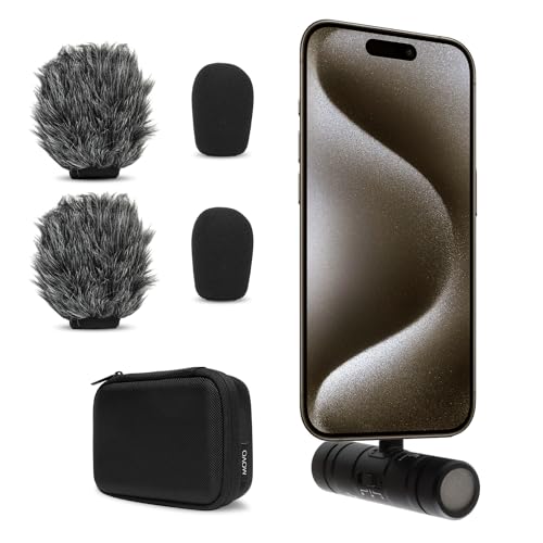 Movo DoubleMic-UC Dual Capsule USB C Microphone for iPhone 15/16/17 - Two-Sided Cardioid Condenser Microphone for Video Recording- Mic for iPhone 15/16/17