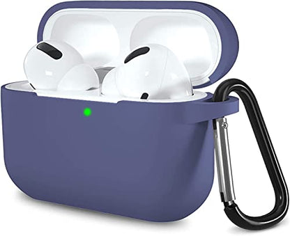 Lerobo for AirPods Pro 2nd/1st Case with Keychain, Blue Gray | Soft Silicone Protective Cover Compatible with Apple AirPod Pro Case for Women Men, Scratchproof, Shockproof, Dustproof - color: Blue Gray