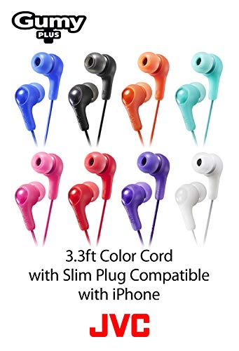 JVC Gumy in Ear Earbud Headphones, Powerful Sound, Comfortable and Secure Fit, Silicone Ear Pieces - HAFX7B Black, Small | Powerful Sound, Comfortable and Secure Fit, Silicone Ear Pieces - size: Small