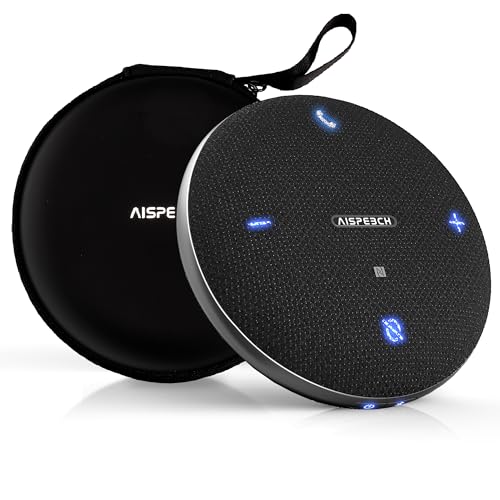 Conference Call Speaker and Microphone for Teams, Zoom, Home Office, Black | AI noise reduction, 360° voice pickup, 4-mic array, full-duplex, 16 ft range, Bluetooth, NFC, USB, up to 8 hours, mobile work - color: M4 Black, style: M4 Omnidirectional Speaker