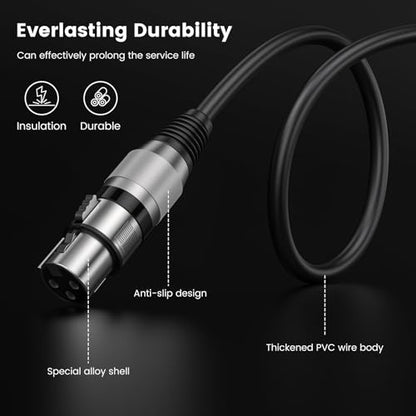 MOSWAG TRS to XLR 1/4 Inch to XLR Female 6.35mm TRS Jack Instrument Cable | XLR Female to 1/4 Mic Speaker Cord 10M/32.8FT for Speaker Amp Audio Sound Consoles Studio Recording Live Performance - size: 32.8 ft