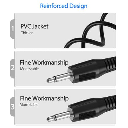 3.5mm Mono Cable - 12V Trigger, IR Infrared Sensor Receiver Extension Extender, 3.5mm 1/8" TS Monaural Mini Mono Audio Plug Jack Connector Mono Plug to 3.5mm Male to Male Cord Mono Jack Audio Cable - size: 3ft