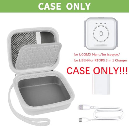 Hard Case for UCOMX/Hicober 3-in-1 Charger, Box Only | Hard shell case for UCOMX, Hicober, Iseyyox, LISEN and RTOPS 3-in-1 charger users, with divider and mesh pocket - color: White