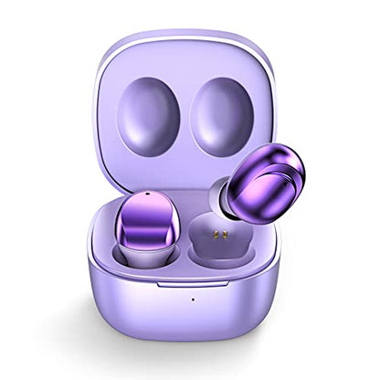 ELOVEN Wireless Earbuds Deep Bass Stereo Sound Bluetooth Earbuds 120H True | Wireless Headphones with Ear Caps (S/M/L) for Samsung S26/S25/S24/S23/S22 Ultra Z Flip 5/4/3/Fold 5/4 iPhone 17/16/15 Purple - color: Purple