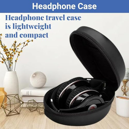 Headphone Case, Hard Shell Carrying Case for Over Ear Headphones Large Travel Bag Shockproof Scratch Resistant Portable Hard Travel Case Protective Carrying Storage Bag for Folding Headsets