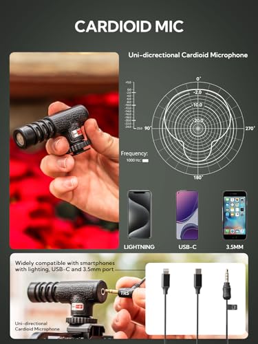 Content Creator Essentials w/Camera Tripod,Light & Mic Vlog K4 | Vlogging Kit for iPhone & Android,w/ Shotgun Microphone,59" Camera Mount Tripod,LED Light,Ball Head Mount for Video Recording - size: VLOGK4(Shotgun Mic)