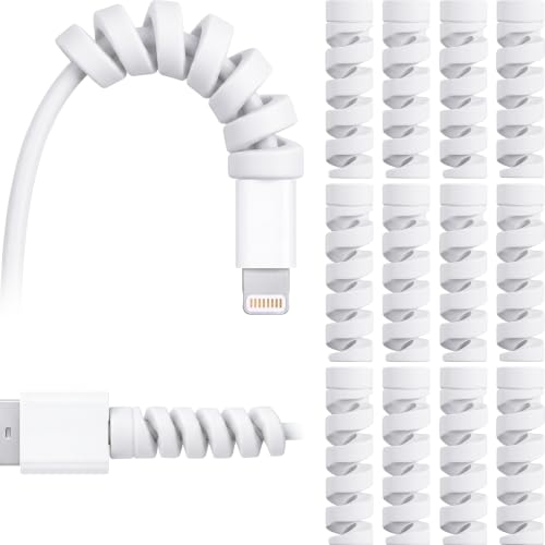 24 Pcs Jetec Charger Cable Protector, Spiral USB Wire Protector,Grey - color: Grey
