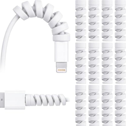 24 Pcs Jetec Charger Cable Protector, Spiral USB Wire Protector,Grey - color: Grey