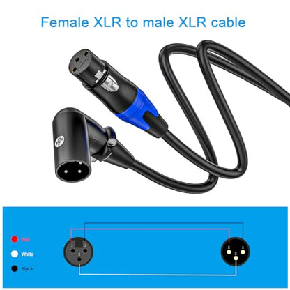 (2Pack / 11.8inch) XLR Right-Angle Male to Straight Female Microphone Extension Cable, for Powered Speakers,Audio Interface or Mixer for Live Performance & Recording - style: XLR Right-Angle Male-11.8inch