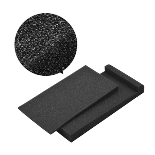 LiebeWH Acoustic Isolation Foam Shockproof High Density Speaker Pads, Black Sloped Monitor Pads for Stable Sound Output, 27x10cm for Home and Professional Studios (27 X 14cm) - size: 27 X 14cm