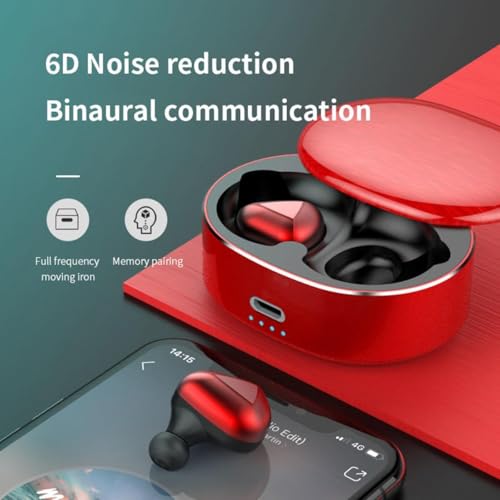 Mini Wireless Headphones Bluetooth Earbuds, 70 Hours of Battery Active Noise Cancellation, Bilateral Talking Swivel Charging Case, 500mAh Charging Case with Microphone, Pink