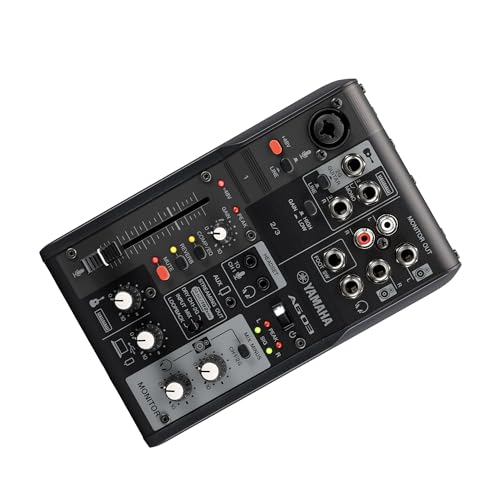 Yamaha AG03MK2 Black 6-Channel Live Streaming Loopback Mixer/USB Interface with Steinberg Software Suite - color: Black, style: AG03 MK2