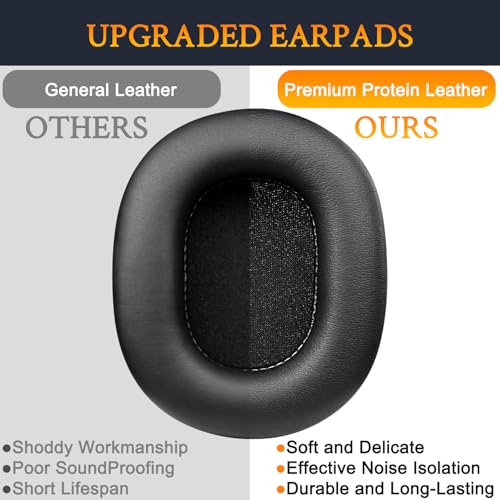 SOULWIT Earpads Replacement for Turtle Beach Recon 100/200/200 Gen2/Spark Gaming Headphones, Ear Pads Cushions with Softer Protein Leather, High-Density Foam - Recon 200 PL Black