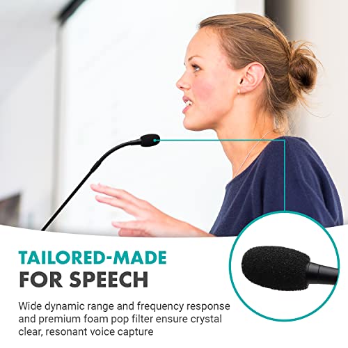 Movo GM-7 Professional 18-inch Gooseneck Microphone and USB Interface Base with RGB Lights, Gain, Mute - Podium Microphone with Stand for Streaming, Meetings, Lectures - USB Mic for Mac and PC