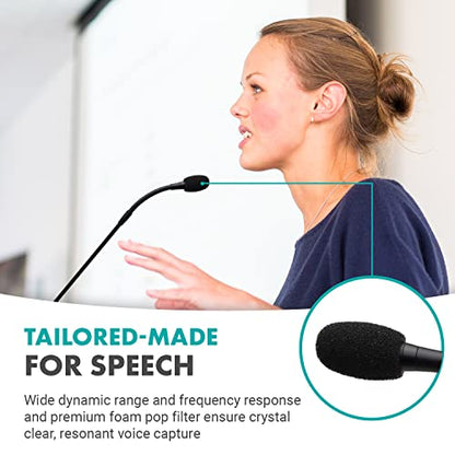 Movo GM-7 Professional 18-inch Gooseneck Microphone and USB Interface Base with RGB Lights, Gain, Mute - Podium Microphone with Stand for Streaming, Meetings, Lectures - USB Mic for Mac and PC