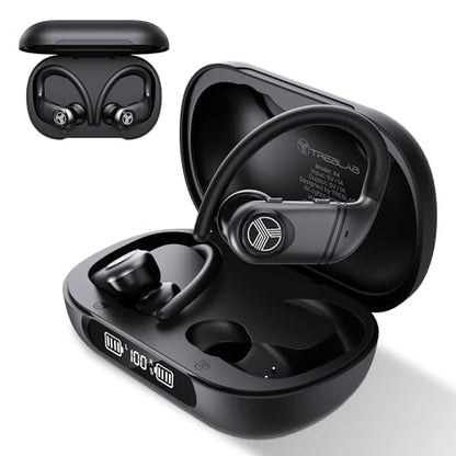 TREBLAB X4 Over the Ear Earbuds Wireless Bluetooth, 11H, IPX5 (Renewed)