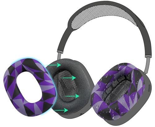 SOULWIT Sweat Proof Silicone Ear Cover for AirPods Max, Comfortable Fit for Gym Exercise, Easy to Clean, No Sound Quality Loss - Purple Black - color: Purple Black