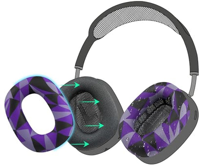 SOULWIT Sweat Proof Silicone Ear Cover for AirPods Max, Comfortable Fit for Gym Exercise, Easy to Clean, No Sound Quality Loss - Purple Black - color: Purple Black